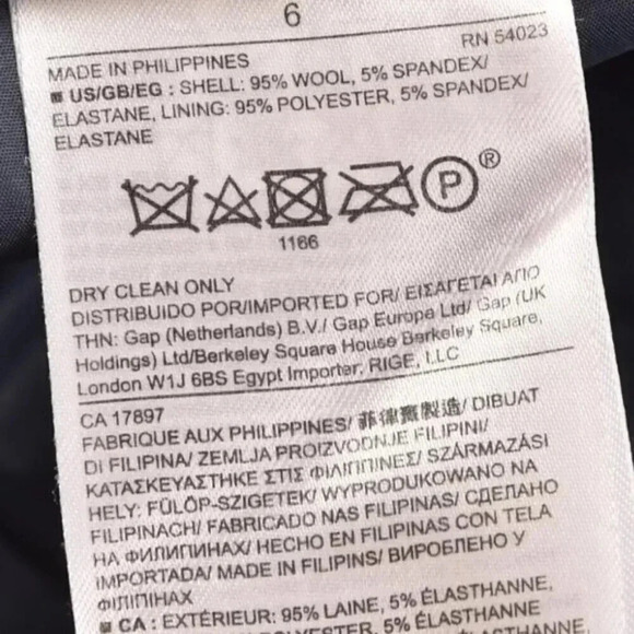 Banana Republic Wool Trousers Work Dress Pants Blue Size 6 - Picture 6 of 9